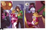 3:2 absurd_res alphys anthro armwear balls blush bodily_fluids bow_ribbon butt butt_grab clothed clothing convention cosplay deltarune dress drooling elbow_gloves electronics eyewear female genital_fluids genitals glasses gloves group hand_on_butt hand_on_head handwear hi_res human kris_dreemurr kristhianquint4 legwear lizard lobotomy_corporation male male/female mammal no_underwear oblivious oral oral_penetration penetration penis phone project_moon raised_tail reptile saliva scalie searching sex speech_bubble stealth_sex stockings susie_(deltarune) sweat tail taking_picture trio undertale_(series) vaginal_fluids