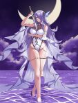 1girl alternate_costume arm_under_breasts bare_legs bare_shoulders between_breasts black_leotard breasts camilla_(fire_emblem) cleavage collarbone commentary commission crescent_moon crossed_legs english_commentary fgsketch fire_emblem fire_emblem_fates full_body hair_ornament hair_over_one_eye high_heels highres holding holding_sword holding_weapon large_breasts leotard long_hair looking_at_viewer moon night ocean outdoors parted_lips purple_eyes purple_hair see-through_cleavage see-through_clothes smile solo sword sword_between_breasts thick_thighs thighs very_long_hair water watson_cross wavy_hair weapon weapon_between_breasts 