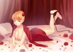  bad_id bad_pixiv_id barefoot bdsm beatrice blonde_hair blue_eyes bondage bound breasts chain cleavage cuffs error feet flower large_breasts lying nude on_stomach open_clothes open_shirt shirt solo umineko_no_naku_koro_ni xiangtu 