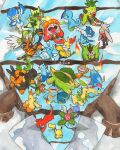  arm_up arms_behind_head bayleef braixen bright_pupils brionne bud charmeleon claws closed_eyes closed_mouth colored_sclera combusken commentary crocalor croconaw crossed_arms dartrix dewott drizzile english_commentary eyelashes fangs fire flame-tipped_tail floragato frogadier from_above grotle grovyle half-closed_eyes highres hisuian_avalugg holding holding_stick ivysaur leaf lying marshtomp mofinngram monferno nostrils on_back open_mouth orange_eyes painting_(medium) pignite pikachu pink_eyes pokemon pokemon_(creature) pokemon_focus prinplup quaxwell quilava quilladin raboot red_eyes riding riding_pokemon servine sharp_teeth signature sitting sleeping smile standing stick tail teeth thwackey torracat traditional_media wartortle watercolor_(medium) white_pupils yellow_eyes yellow_sclera 