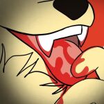  \ anonymous_artist anthro blood bodily_fluids canid fur hi_res licking male mammal solo teeth tongue tongue_out 