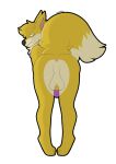  anthro anus ball_tuft balls bent_over black_nose butt canid canine circumcised fehn_fennec fennec fox genitals hi_res kaymation looking_at_viewer male mammal no_pupils penis pink_anus presenting presenting_anus presenting_hindquarters purple_penis saggy_balls smile smiling_at_viewer solo tuft white_eyes yellow_body 