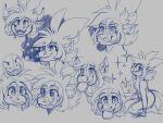  anthro basil_razhak_lenange basilthedragon big_eyes blep bread cute_expression dragon expressions facial_horn fangs food happy headshot hi_res horn leaf male nose_horn sketch solo sparkles star starry_eyes tongue tongue_out 