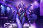  2022 3_toes 5_fingers absurd_res anthro breasts claws clothed clothing digital_media_(artwork) duo_focus ear_piercing ear_ring eyebrows eyelashes feet female fingers group hair hi_res piercing purple_hair ring_piercing shermugi smile toes 