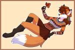  2022 3:2 4_toes 5_fingers anthro breasts brown_hair canid canine clothed clothing digital_media_(artwork) eyebrows eyelashes feet female fingers fox fur hair hi_res ketty mammal orange_body orange_fur simple_background smile solo toes white_body white_fur 