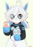  anthro chibi cute_eyes fox_ears fuffly kitsugi male male/male plushie rabbit_ears solo white_body yookow 