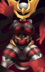  2022 5_fingers absurd_res anthro areola big_breasts black_areola black_nipples breasts digital_media_(artwork) faejunkie female fingers front_view generation_4_pokemon genitals giratina hi_res legendary_pokemon looking_at_viewer navel nintendo nipples pokemon pokemon_(species) pussy simple_background solo video_games 