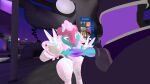  &lt;3 &lt;3_eyes anthro balls duo female fur genitals hand_gesture hi_res intersex intersex/female knot machine male multicolored_body multicolored_fur penis protogen thatonefurry621x2 thick_thighs vrchat wickerbeast 