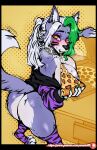  2022 absurd_res areola avante92 big_breasts biped blush breasts butt canid canine canis digital_media_(artwork) five_nights_at_freddy&#039;s five_nights_at_freddy&#039;s:_security_breach fur hi_res mammal nipples purple_areola purple_body purple_fur purple_nipples roxanne_wolf_(fnaf) scottgames video_games white_body white_fur wolf 