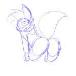  animated anthro big_butt butt female fluffy fluffy_tail hi_res mammal sketch sugarjester twerking unknown_species 