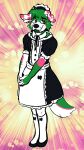  anthro canid canine clothing girly hi_res kirby_(kirbycanvas) maid_apron maid_uniform male mammal shy solo timid uniform vanderdeer 