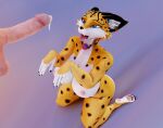  3d_(artwork) absurd_res anthro ball_gag begging begging_pose big_breasts blender_(software) bodily_fluids breasts cum curvy_figure digital_media_(artwork) duo fangs feet felid feline female fur gag genital_fluids genitals hi_res human humanoid looking_at_another looking_at_partner lynx male male/female mammal miyu_lynx nintendo nude orange_body orange_fur pawpads penis pose saliva solo spots spotted_body spotted_fur star_fox thick_thighs tongue tongue_out video_games westonini wide_hips 