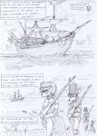  anthro black_and_white boat british canid canine canis clothing cloud comic dialogue doctor_clive_burret english_text flashback floating_head glass grass group gun hair historical kitfox-crimson long_hair male mammal marching military_uniform monochrome plant professor_virginia_burret ranged_weapon rifle sea seaside ship sketch sky smile soldier speech_bubble text uniform union_jack vehicle warrior water watercraft weapon 