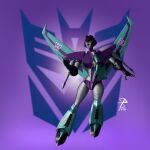  1girl alien breasts colored_skin curvy grey_skin humanoid_robot medium_breasts pandacron panties purple_lips purple_panties red_eyes robot slipstream_(transformers) solo thighhighs transformers transformers_animated underwear wings 