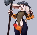  anthro derpyrider female genitals hi_res lagomorph leporid mammal penis rabbit sex solo surprise_sex thigh_gap thigh_sex 