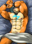  absurd_res bedding blanket five_nights_at_freddy&#039;s five_nights_at_freddy&#039;s:_security_breach glamrock_freddy_(fnaf) hi_res male muscular muscular_male scottgames solo sweet_tomato video_games 