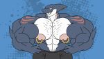  animated anthro bee_(maybee) big_muscles big_nipples body_hair bulge chest_hair fish flexing flexing_bicep grin hi_res huge_muscles looking_at_viewer male marine muscular muscular_male nipple_piercing nipples parttimeyeen_(artist) piercing shark smile solo vein 