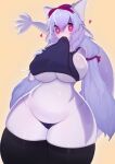  &lt;3 &lt;3_eyes absurd_res accessory anthro aquatic_dragon aruri big_breasts breasts clothed clothing clothing_lift dragon female hair hair_accessory hi_res kemono long_hair marine multicolored_body non-mammal_breasts purple_body purple_eyes shaded shirt shirt_lift soda_uyu solo thick_thighs topwear two_tone_body white_body 