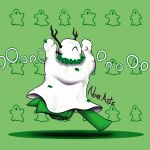  1:1 cult_of_the_lamb halloween halloween_costume holidays leshy_(cult_of_the_lamb) novaarts simple_background worm 