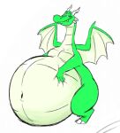  2021 anthro belly big_belly claws dragon fangs green_body green_scales hand_on_stomach horn looking_at_viewer male narrowed_eyes navel obese obese_anthro obese_male overweight overweight_anthro overweight_male precascer scales scalie smile smiling_at_viewer solo spread_wings western_dragon wings 