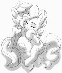  absurd_res cutie_mark duo earth_pony embrace equid equine eyebrows eyelashes eyes_closed feathered_wings feathers female feral friendship_is_magic greyscale hair hasbro hi_res horse hug mammal monochrome my_little_pony pabbley pegasus pinkie_pie_(mlp) pony rainbow_dash_(mlp) simple_background smile wings 