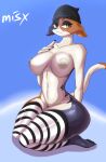  &gt;:3 2022 absurd_res anthro areola beanie big_breasts breasts butt calico_cat clothing domestic_cat ear_piercing epic_games eyebrows felid feline felis female fortnite genitals grey_areola grey_nipples hat headgear headwear hi_res legwear legwear_only mammal meow_skulls_(fortnite) misx mottled nipples paws piebald piercing presenting pussy sitting smile solo stockings thick_thighs thigh_highs video_games wide_hips 