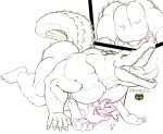  ahegao anal anal_penetration anthro balls beck_(syrios) big_balls big_butt big_dom_small_sub big_muscles big_penis bodily_fluids butt cerberus_the_demogorgon claws crocodile crocodilian crocodylid demogorgon dominant duo eyeless eyes_closed flexible from_front_position genitals hi_res holding_butt huge_balls huge_butt humanoid humanoid_on_anthro large_penetration legs_up looking_pleasured lying male male/male male_penetrated male_penetrating mating_press monstrous_humanoid motion_lines muscular muscular_anthro muscular_male open_mouth pecs penetration penile penile_penetration penis penis_in_ass reptile saliva saliva_string scales scalie sex simple_background size_difference smaller_penetrated spreading syrios teeth 