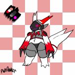  1:1 ambiguous_gender anthro fur generation_3_pokemon highlights_(coloring) machine male model_sheet nintendo pokemon pokemon_(species) protogen pwnqwazr red_body red_fur red_highlights red_stripes solo stripes video_games zangoose 