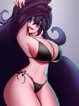  1girl @_@ absurdres alternate_breast_size black_dress breasts dress hairband hex_maniac_(pokemon) highres jaxdrawz large_breasts long_dress long_hair messy_hair pokemon pokemon_(game) pokemon_xy purple_eyes purple_hair purple_hairband solo very_long_hair 