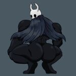  2021 arthropod big_butt big_muscles broly_culo butt butt_focus crouching fecharis grey_background hi_res hollow_knight horn hwacha_wolf insect male meme muscular muscular_male parody protagonist_(hollow_knight) simple_background solo spread_legs spreading team_cherry vessel_(species) video_games 