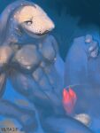 2023 2_penises 3:4 7b7a2f abs absurd_res anthro aquatic artist_name balls biped contiguous_snout digital_media_(artwork) erection fish genitals half-closed_eyes hi_res humanoid_hands knee_pulled_up male male_anthro markings multi_genitalia multi_penis muscular muscular_anthro muscular_male narrowed_eyes navel nipples nude nude_anthro nude_male pecs penis reclining shark simple_background sitting solo spots spotted_balls spotted_body spotted_genitalia tapering_penis text three-quarter_view