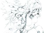  breasts demon_girl face fantasy greyscale kyo_(kuroichigo) large_breasts monochrome nipples original pointy_ears sketch solo succubus tattoo topless wings 