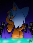 alternate_hairstyle anthro bat bedroom_eyes big_breasts big_butt bigdad breasts butt butt_focus city city_background color_edit colored covering covering_breasts covering_self female hair hi_res huge_breasts long_hair looking_at_viewer looking_back looking_back_at_viewer mammal narrowed_eyes nude rouge_the_bat seductive sega shadowwalk solo sonic_the_hedgehog_(series) third-party_edit
