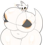 2026 anthro aquatic aquatic_gastropod areola areola_slip belly big_breasts biped blush bottomless bottomless_female breasts clothed clothing crossgender digital_media_(artwork) dipstick_ears ear_markings eyebrows eyelashes facial_markings female front_view gastropod genitals hair hand_on_breast head_markings hi_res huge_breasts huge_hips huge_thighs hyper hyper_breasts kusco_(zaclyn) markings mollusk mtf_crossgender multicolored_ears non-mammal_breasts sea_slug simple_background slug solo tail thick_thighs tongue tongue_out underwear vulva white_background white_body white_hair white_tail wide_hips yellow_eyes zaclyn