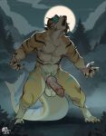 2026 4_toes 5_fingers abs absurd_res animal_genitalia animal_penis anthro aquatic balls belly biceps brown_hair canid canine claws cloud detailed_background digital_media_(artwork) digitigrade erection feet felid feline fin finger_claws fingers fish forest forest_background from_front_position fur fur_markings furgonomic_piercing furgonomics genital_markings genital_piercing genitals geoshark gold_(metal) gold_piercing hair handpaw hi_res howl howling_at_the_moon hybrid knot knotted_penis light male male_anthro mammal markings moon moonlight mountain mountain_range mrwhitebear muscular muscular_anthro muscular_male mythological_canine mythological_creature mythology night nipples nude open_mouth orange_body orange_fur outdoor_nudity outside pantherine pawpads paws pecs penile_spines penis penis_markings penis_piercing piercing plant shark sheath short_hair sky skyscape solo standing striped_body striped_markings stripes tail tail_fin tail_piercing tan_belly tan_body tan_fur teal_hair teal_markings teeth text tiger toe_claws toes tree tuft url werecanid werecanine werecreature werewolf