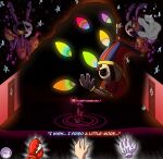 3_fingers 4_fingers abstracted abstraction_(tadc) absurd_res accessory ball bodily_fluids bow_accessory bow_ribbon bowling_ball cartoon_gloves claws crab_claw creepy_smile crossed_out depression dialogue door female fingers fused_fingers gender_dysphoria glitch glitch_productions glowing glowing_eyes hair_accessory hair_bow hair_ribbon hi_res hug human humanoid hyperchibiabsol jax_(tadc) kaufmo_(tadc) kinger_(tadc) lagomorph leporid male mammal mask multi_eye multicolored_eyes pomni_(tadc) pool_of_shadow rabbit ragatha_(tadc) reaching_out ribbit_(tadc) ribbons ripples size_difference smile sock_and_buskin strangling strangling_self street_lamp tears text the_amazing_digital_circus trans_(lore) trans_woman_(lore) trauma zooble_(tadc)