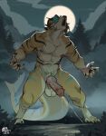 2026 4_toes 5_fingers abs absurd_res animal_genitalia animal_penis anthro aquatic balls belly biceps bodily_fluids brown_hair canid canine claws cloud detailed_background digital_media_(artwork) digitigrade erection feet felid feline fin finger_claws fingers fish forest forest_background from_front_position fur fur_markings furgonomic_piercing furgonomics genital_fluids genital_markings genital_piercing genitals geoshark gold_(metal) gold_piercing hair handpaw hi_res howl howling_at_the_moon hybrid knot knotted_penis light male male_anthro male_peeing mammal markings moon moonlight mountain mountain_range mrwhitebear muscular muscular_anthro muscular_male mythological_canine mythological_creature mythology night nipples nude open_mouth orange_body orange_fur outdoor_nudity outside pantherine pawpads paws pecs pee_on_floor peeing peeing_while_erect penile_spines penis penis_markings penis_piercing piercing plant shark sheath short_hair sky skyscape solo standing steam striped_body striped_markings stripes tail tail_fin tail_piercing tan_belly tan_body tan_fur teal_hair teal_markings teeth text tiger toe_claws toes tree tuft urine urine_drip urine_on_ground urine_pool urine_stream url watersports werecanid werecanine werecreature werewolf
