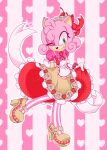absurd_res alternative_fashion amy_rose anthro bow_(feature) cherry clothing dairy_products digital_drawing_(artwork) digital_media_(artwork) dress eulipotyphlan female food footwear fruit heart_symbol hedgehog hi_res high_heels j-fashion juztotheark lolita_(fashion) mammal plant sega shoes solo sonic_the_hedgehog_(series) strawberry strawberry_dress sweet_lolita tail whipped_cream