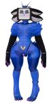 1:2 3d_(artwork) 4_ears 4_eyes abs absurd_res alpha_channel andromorph anklet anthro black_arms blender_(artwork) blue_body claws crown digit_ring digital_media_(artwork) ear_piercing electronics feet felid feline for_a_head fur genital_piercing genitals handles_on_hips headgear heterochromia hi_res huge_hips intersex jewelry kisuvion kisuvion_(character) mammal multi_ear multi_eye namnugget nipple_piercing nipples object_head pawpads paws piercing pubes purple_claws purple_pawpads purple_vulva ring scar screen screen_face screen_head simple_background solo television toe_ring toes translucent translucent_body transparent_background tv_antenna tv_head vulva vulva_piercing wide_hips womb_tattoo