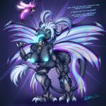 1:1 4_arms antennae_(anatomy) anthro arthropod bedroom_eyes bioluminescence breasts carapace chest_tuft choker collar dialogue dragon drothdor english_text fatchaos female fur furred_dragon furred_scalie glowing glowing_eyes glowing_nipples glowing_tongue glowtorb hair hi_res horn hybrid insect jewelry leaning leaning_forward lepidopteran looking_at_viewer mostly_nude moth multi_arm multi_limb mythological_creature mythological_scalie mythology narrowed_eyes necklace nipples overweight scalie seductive simple_background solo spots standing suggestive suggestive_dialogue tail teeth text tongue tongue_out tuft wings