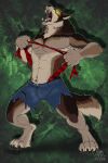 2026 4_toes 5_fingers abs after_transformation anthro arm_tuft artist_logo artist_name barefoot biped black_claws black_lips black_nose black_pawpads black_sclera bottomwear brown_body brown_fur calf_muscles canid canine cheek_tuft claws clothing crotch_tuft destroyed_clothing digitigrade ears_back elbow_tuft facial_tuft fangs feet fingers flannel flat_colors fluffy fluffy_tail fur glowing glowing_eyes green_background head_back hi_res implied_transformation inner_ear_fluff kjeld lips logo male mammal mane multicolored_body multicolored_fur muscular muscular_anthro muscular_male mythological_canine mythological_creature mythology neck_tuft open_mouth outline pawpads paws pecs pivoted_ears roaring shadow sharp_teeth shirt simple_background snout solo standing tail tan_body tan_fur tearing_clothing tearing_own_clothing tearing_shirt teeth text textured_background tigran_the_werewolf toe_claws toes tongue topwear torn_bottomwear torn_clothing torn_shirt torn_topwear tuft werecanid werecanine werecreature werewolf whisker_spots yellow_eyes