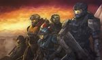  4boys anti-materiel_rifle armor assault_rifle battle_rifle bullpup carter-a259 catherine-b320 cyborg emile-a239 gun halo:_reach halo_(game) helmet highres jorge-052 jun-a266 knife m392_marksman moreshan multiple_boys power_suit rifle sniper_rifle spartan srs99 weapon 