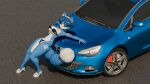 3d_(artwork) anthro black_clothing black_panties black_underwear blue_body blue_eyes blue_fur blue_hair breasts canid canine car car_hood clothing digital_media_(artwork) feet female fox foxonmain fur hair hi_res krystal_(star_fox) leaning leaning_against_car leaning_backward looking_at_viewer mammal markings nintendo on_car opel opel_astra outside panties solo star_fox stellantis_n.v. tribal tribal_markings underwear vehicle viewed_from_above white_body white_fur wide_hips