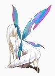  blonde_hair chrysalis_(butterfly) cocoon copyright_request fairy fairy_wings hatching long_hair lowres nanashin nude solo wings 