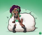 aquatic bent_legs big_diaper bite biting_lip boots cephalopod clothing coleoid combat_boots cross-eyed dark_body dark_skin diaper excessive_feces feces female fingerless_gloves footwear gloves hands_clenched handwear hi_res huge_diaper humanoid hyper hyper_diaper hyper_feces hyper_soiling hyrosdiaperdivas latex latex_clothing marina_(splatoon) mollusk nintendo octarian octoling octopodiform octopus pseudo_hair shoes soiled_diaper soiling solo splatoon tentacle_hair tentacles unclean_diaper used_diaper zipper