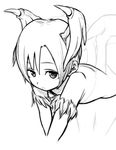  bat_wings bent_over elbow_gloves gloves greyscale head_wings lilith_aensland looking_up lowres monochrome nanashin short_hair sketch solo vampire_(game) wings 