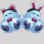 1:1 areola big_breasts black_eyes blue_areola blue_nipples boo_(mario) bow_tie breasts connthicc duo fake_cat_ears fake_ears fake_rabbit_ears female ghost hi_res huge_breasts lahla_(mario) looking_at_viewer mario_bros nintendo nipples not_furry peeka_(mario) sibling_(lore) sister_(lore) sisters_(lore) smile spirit twins_(lore)