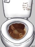 3:4 anthro bone broken_glasses brown_text clogged_toilet death dialogue disposal duo eyewear feces female glasses gradient_background hi_res monster offscreen_character offscreen_female scatplay scottglass simple_background skull teeth text toilet