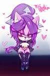 absurd_res clothing eulipotyphlan female fur gloves hair handwear hedgehog hi_res latex latex_clothing latex_gloves latex_handwear latex_skinsuit long_boots long_hair long_lashes looking_at_viewer mammal pasties pink_body pink_eyes pink_fur purple_hair sega shuur1n_nsfw sitting skinsuit smile solo sonic_the_hedgehog_(series) squinted_eyes star_the_spineless_hedgehog tight_clothing viewed_from_above