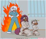 absurd_res american_opossum anthro asylum bdsm bondage bound crown equid equine female female/female full_body_straitjacket gag group headgear hi_res horse hospital lagomorph leporid mammal marsupial medical muzzle_(object) nurse pony psychiatric_hospital rabbit restraints straitjacket the_padded_room trio
